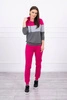 Fuchsia+Grau gestreiftes Set