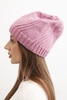 Women's winter hat with wool and embellishment with studs K480 light purple