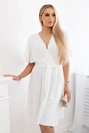 Šaty s hlbokým výstrihom ecru