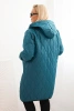 Women's Plus Size quilted jacket with a hood and sporty cuffs teal