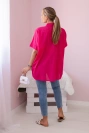 Bavlněná košile s krátkým rukávem fuchsie