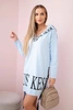 Dress with hood and print blue