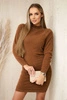 Sweater dress with a mock turtleneck alpaca brown