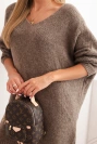 Dámské svetrové šaty Plus Size vlněné s V výstřihem fango