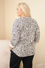 Dámská halenka Plus Size s leopardím vzorem s delším zadním dílem béžová
