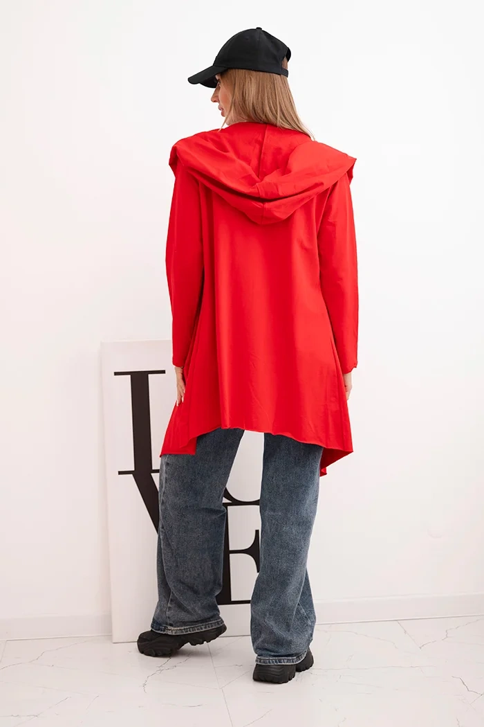 Locker sitzende Kapuzenjacke in Rot