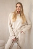 Viskose-Set Kapuzenpullover + Hose hellbeige