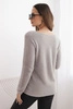 Women's sweater made of soft knit with a round neckline brown