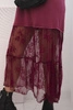 Damenkleid mit Tüllrock und Ärmeln bordeaux
