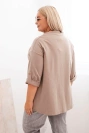 Plus Size women's blouse with cotton in a loose fit with a water neckline fango