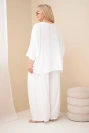 Damen-Plus-Size-Set aus Viskose mit weiten Hosen und Bluse weiß