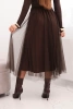 Damen Midi-Tüllrock mit Viskosefutter braun