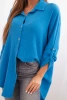 Cotton muslin shirt turquoise