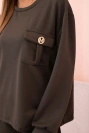 Women's set butter sweatshirt and pants with elastic khaki