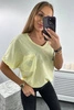 Cotton blouse with a pocket yellow