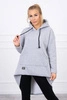 Padded sweatshirt with long back and hood gray