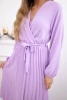 Dress tied with a pleated hem light purple