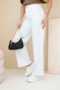 Women's wide-leg high-waisted jeans white