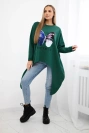 Nadrozmerná blúzka s potlačou tmavozelený