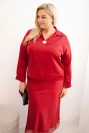 Ladies' Plus Size set with satin sheen and lace burgundy