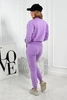 Set 3 in 1 sweatshirt with press studs + top + pants violet