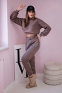Isolierset mit kurzem Sweatshirt mocca