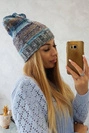 Čapica s fleece Klaudia K255 námorná+sivá