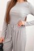 Damenensemble aus Viskose mit Bluse und weiten Hosen grau