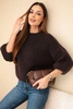 Women's short-sleeve mohair sweater brown