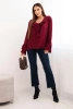 Women's viscose blouse with ruffles and long sleeves maroon