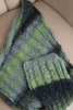 Women's soft and warm wool scarf in colorful stripes KN19 green