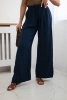 Musselin-Hose mit weitem Bein marineblau