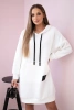 Hooded dress buttery fabric ecru