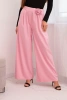 Damenhose elegant mit weitem Bein und dekorativem Blumen, zuckersüß rosa