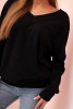 Women's long sleeve sweater with a V-neck black