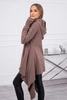 Hooded sweatshirt with side zip mocca