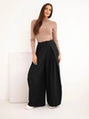 Damenhose weit mit hohem Bund schwarz