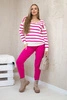 Pullover-Set Gestreiftes Sweatshirt + Hose Fuchsia