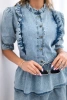 Stretch-Denim-Kleid mit Jabot S/M-L/XL