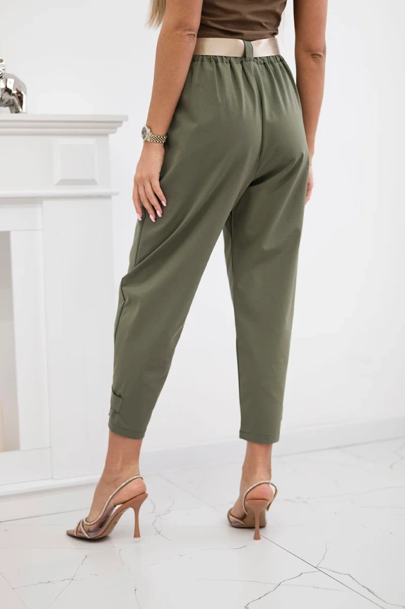 Summer Punto Hose mit Beinabschluss khaki