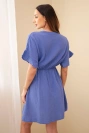 Musselinkleid mit Taille violett