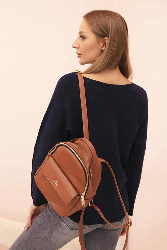 Women's sweater with viscose and a V-neck navy blue