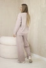 Cotton set wiped with print sweatshirt + pants powder pink