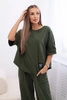 Baumwollset Bluse + Hose helles Khaki