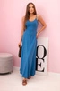 Women's strappy dress with flared hem denim 