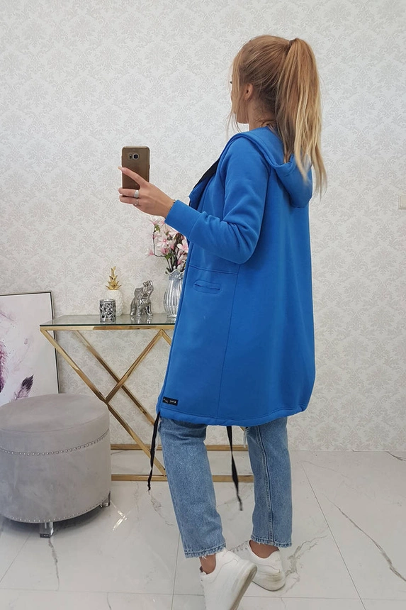 Insulated cape with a hood mauve blue