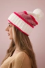 Women's cap Kinga K297 white + red + light pink