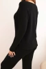 Women's sweater set with wide legs and long sleeves black