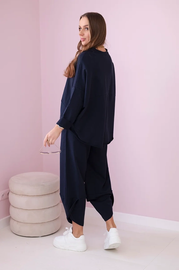 Medvilninių marškinių kelnių komplektas laivynas