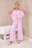 Komplet bluzki ze spodniami šviesiai rožinė
